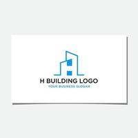 vector de diseño de logotipo de edificio h