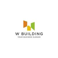 W BUILDING LOGO DESIGN VECTOR