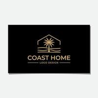 BEACH HOUSE LOGO DESIGN VECTOR