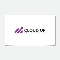 CLOUD LOGO WITH UP ARROW vector