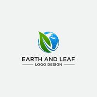 EARTH AND LEAF LOGO DESIGN vector