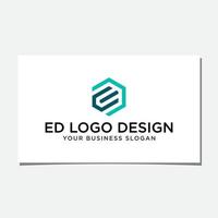 vector de diseño de logotipo hexagonal ed