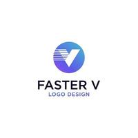 v diseño de logotipo de entrega rápida o v vector