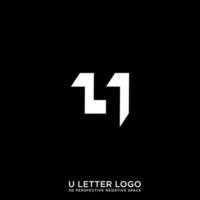 LETTER U 3D NEGATIVE SPACE LOGO vector