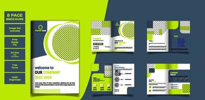 Company profile template design with yellow color shapes, multipage brochure design Premium Vector