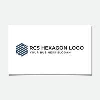 vector de diseño de logotipo hexagonal rcs