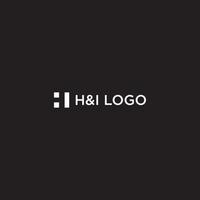 'H'  AND 'I' INITIAL LOGO DESIGN VECTOR