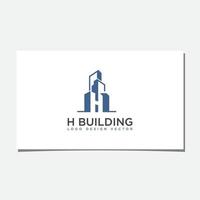 vector de diseño de logotipo de edificio h