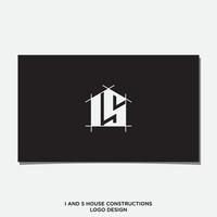 I AND S HOUSE CONSTRUCTION LOGO DESIGN vector