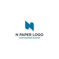 N PAPER LOGO DESIGN VECTOR