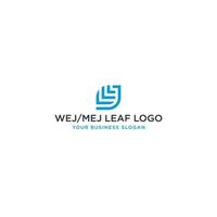 WEJ OR MEJ LEAF LOGO DESIGN. vector