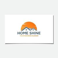 HOUSE AND SUN LOGO DESIGN VECTOR