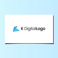 diseño de logotipo digital de papel k vector