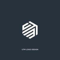 UTM OR CTM HEXAGON LOGO DESIGN VECTOR