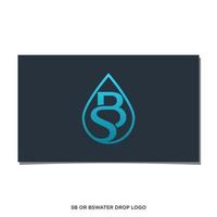 diseño de logotipo de gota de agua sb o bs vector