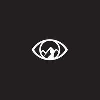 diseño de logotipo de montaña y ojos vector