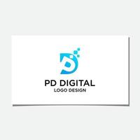 vector de diseño de logotipo digital dp