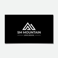 vector de diseño de logotipo de montaña sm