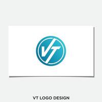 vt en el vector de diseño de logotipo de círculo