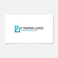 F PAPER OR DOCUMENT LOGO DESIGN VECTOR