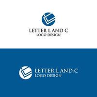 LC OR CL INITIAL LOGO DESIGN VECTOR