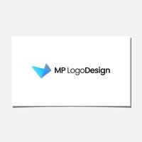 se puede usar para negocios con las iniciales m, p o v. pero ignórelo. este logotipo es bastante profesional si está buscando una ilustración de pájaro, un avión de papel diseñado con un toque moderno, simple y vector