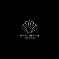 vector de diseño de logotipo de lujo dental festoneado