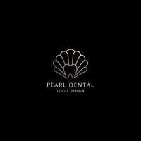 SCALLOP DENTAL LUXURY LOGO DESIGN VECTOR