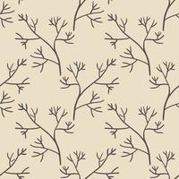 Cute cartoon branches seamless pattern. Background  with plant, branch. Wrapping paper, textile. vector