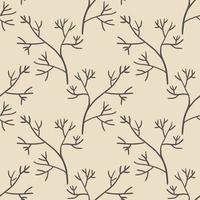 Cute cartoon branches seamless pattern. Background  with plant, branch. Wrapping paper, textile. vector