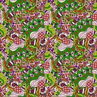 Cute abstract doodle artistic sketch seamless pattern. Background with crazy messy doodle art with different shapes, curls. Fantasy texture, textile, wrap, fabric. vector