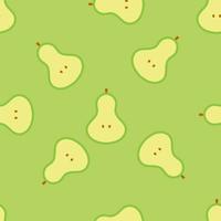 Pear seamless pattern. Fruit background. vector