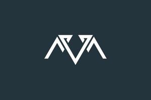 Minimal Letter MV, VM or M Logo Design Vector Template