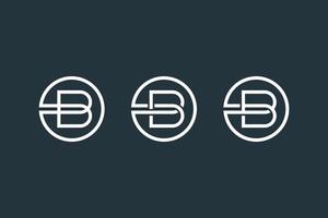 Simple Letter B Logo Icon Design Vector Template. Minimal Letter B in Circle Logo.