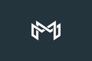 plantilla de vector de diseño de logotipo de letra m o mm simple