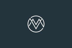 Minimal Letter VM or MV Monogram Logo Design Vector Template