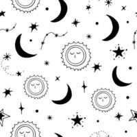 Seamless pattern of night starry sky vector