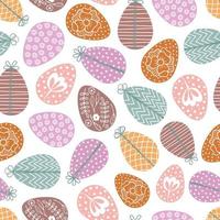 Easter seamless pattern of eggs vector