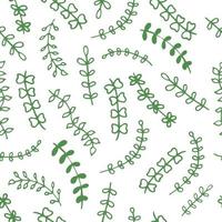 Seamless pattern of doodle leaves. Digital scrap paper