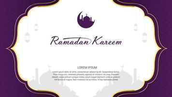 diseño de fondo islámico con linternas y mezquita, adecuado para el ramadán vector