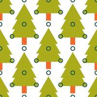 Spruce forest seamless pattern. Tree background. vector