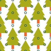 Spruce forest seamless pattern. Tree background. vector