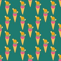 Ice cream seamless pattern. Summer background. vector