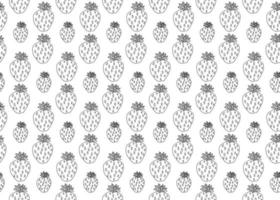 Cartoon doddle strawberry seamless pattern. Summer fruit background. Infinity berry card. vector
