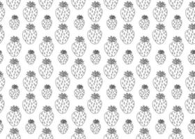 Cartoon doddle strawberry seamless pattern. Summer fruit background. Infinity berry card. vector