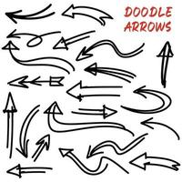 Set of Hand drawn vector arrows doodle on white background.design element vector illustration