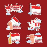 celebrando el día de la independencia de indonesia vector