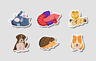 Pet Sticker Collection for Journal Decoration vector