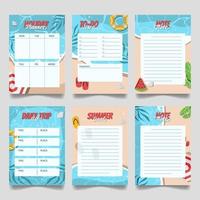 Set of Summer Journal Template vector