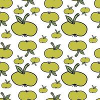 Abstract seamless pattern with apples. Fruit background. vector